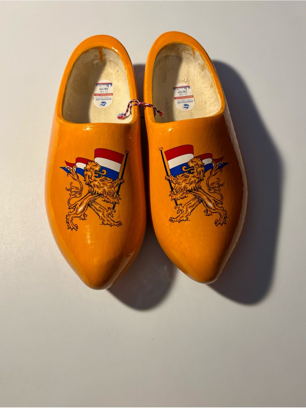 Hogenkamp Dutch Wooden Clogs Orange Lion Flag Klompen Size 38/39 25cm Holland